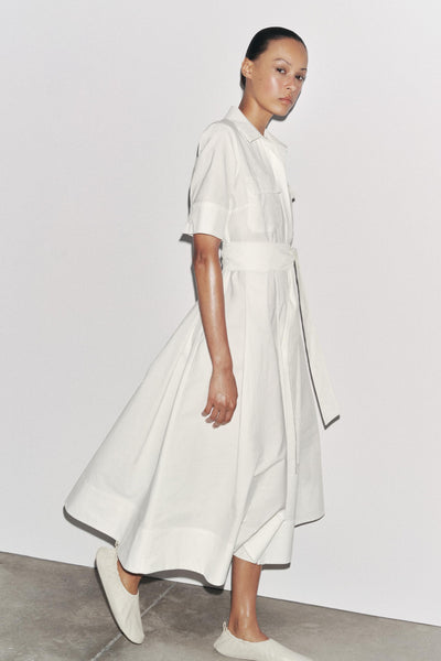 Talia™ | Belted Poplin Midi Dress