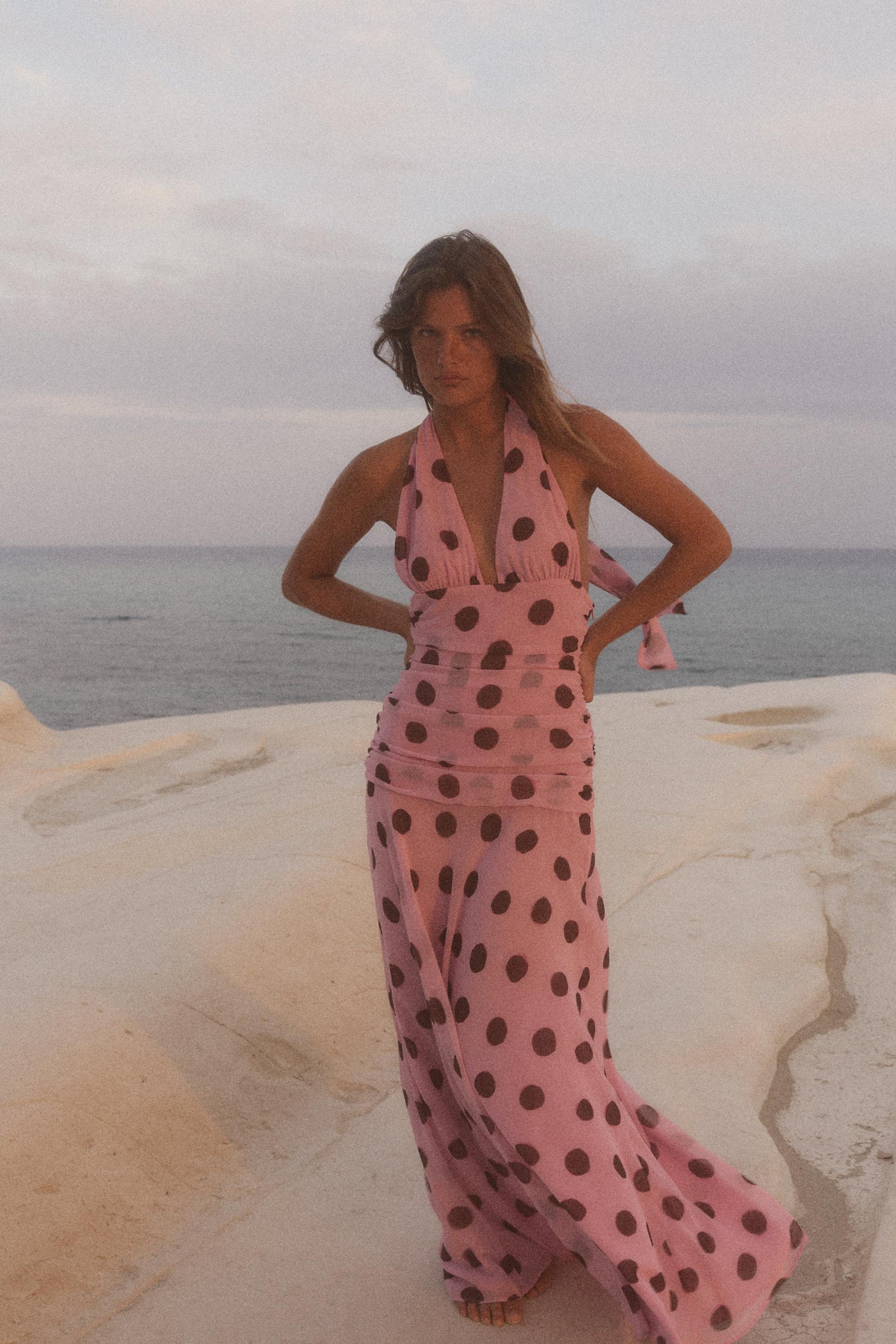 Talia™ | Retro Polka Dot Maxi Dress