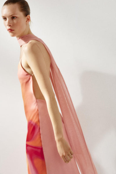 Esme™ | Watercolour Satin Maxi Dress