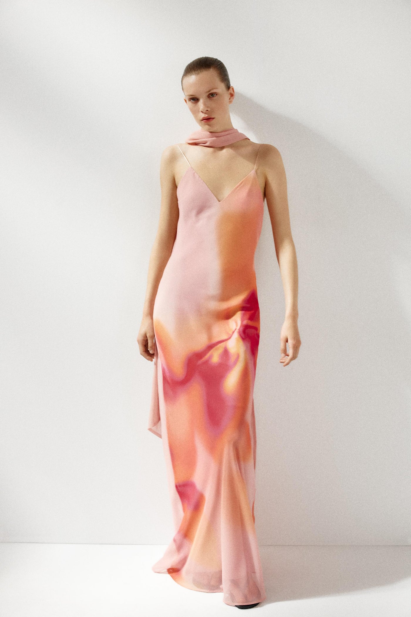 Esme™ | Watercolour Satin Maxi Dress