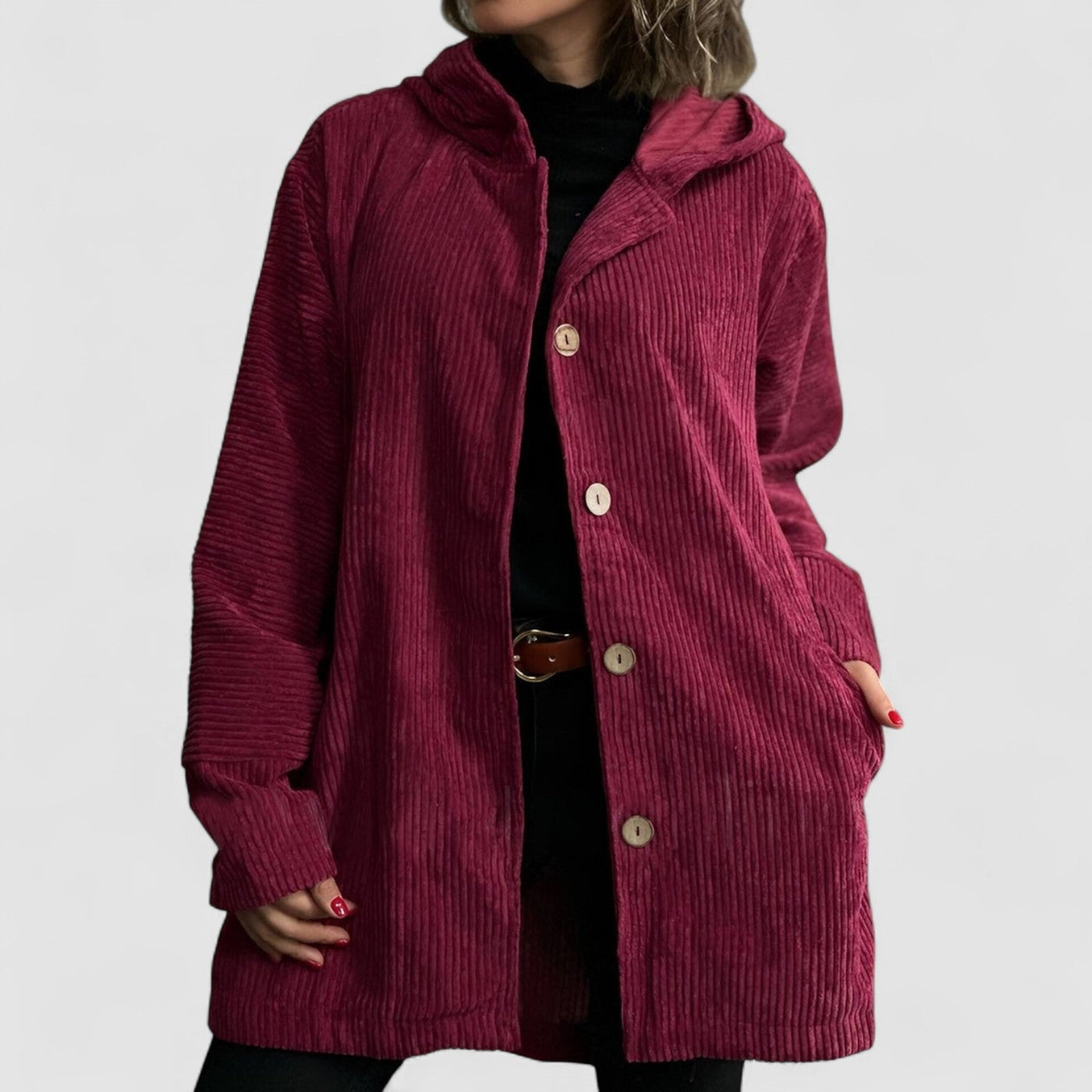 Candice | Cord-Jacke mit Kapuze