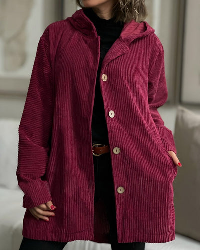 Candice | Cord-Jacke mit Kapuze