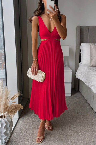 Alina™ | Pleated Midi Dress