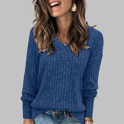 Maribel – Bequemes Langarmshirt mit V-Ausschnitt