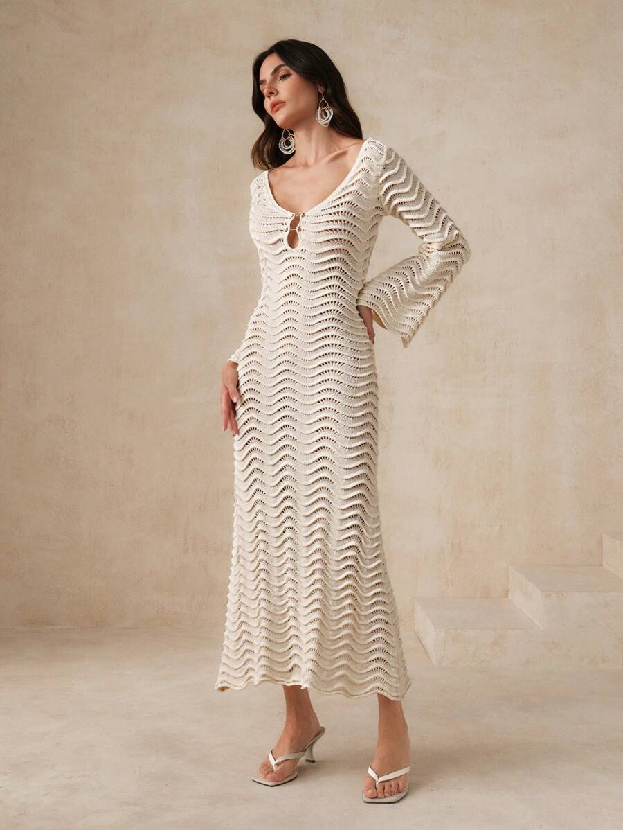 Edith™ | Sculpted Wave Knit Dress