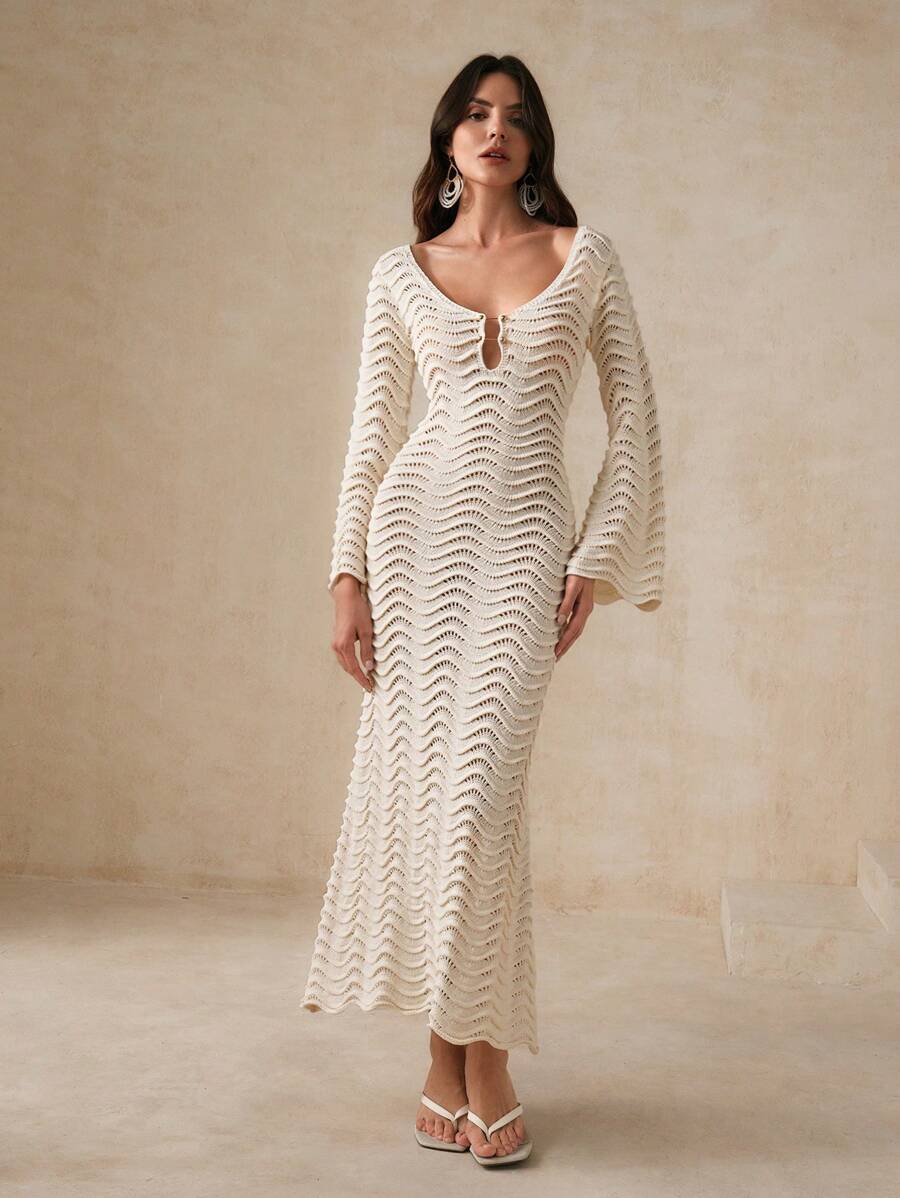 Edith™ | Sculpted Wave Knit Dress