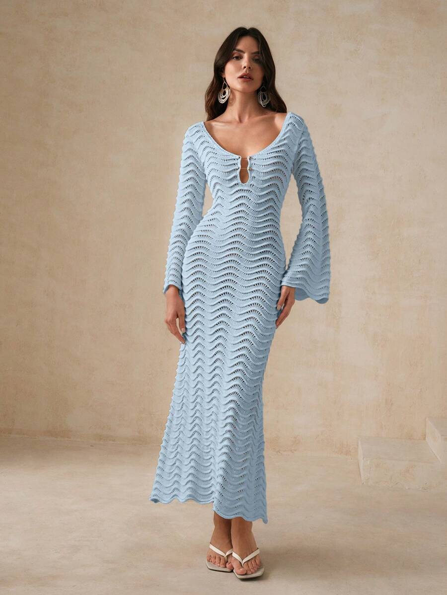 Edith™ | Sculpted Wave Knit Dress