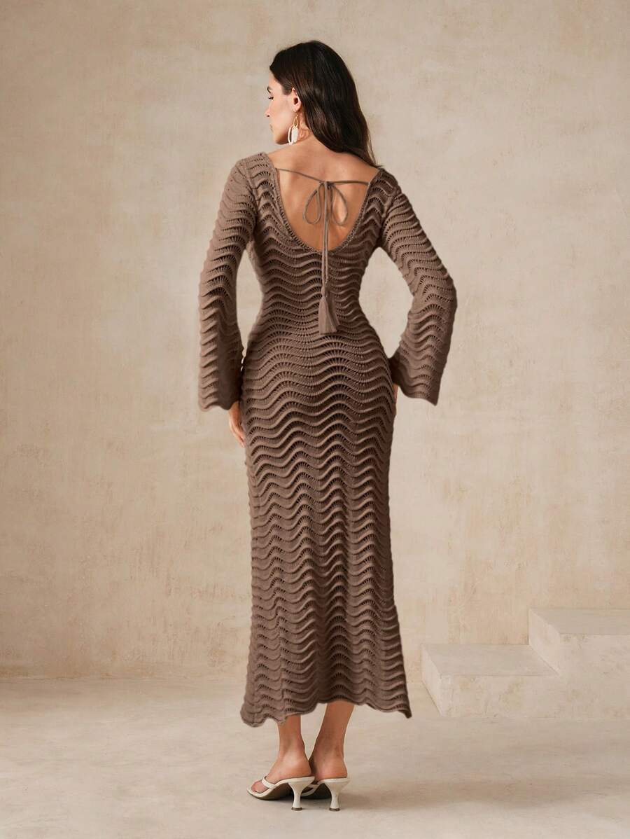 Edith™ | Sculpted Wave Knit Dress