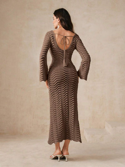 Edith™ | Sculpted Wave Knit Dress