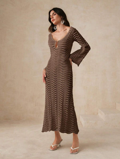Edith™ | Sculpted Wave Knit Dress