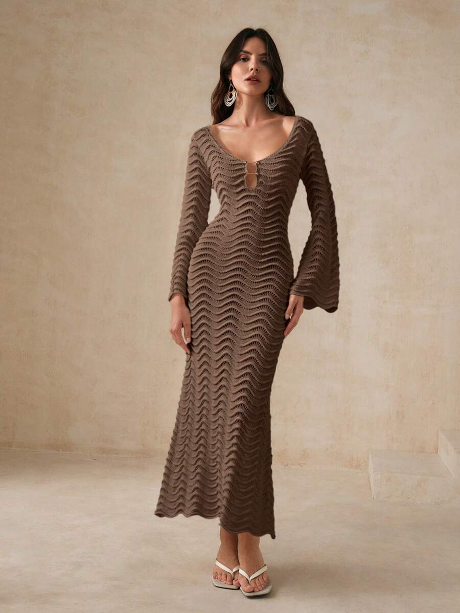 Edith™ | Sculpted Wave Knit Dress