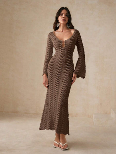Edith™ | Sculpted Wave Knit Dress