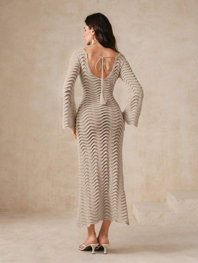 Edith™ | Sculpted Wave Knit Dress