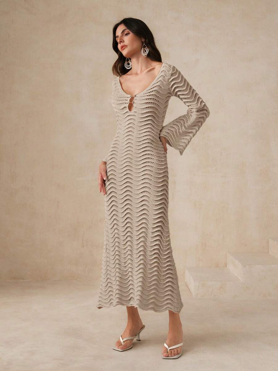 Edith™ | Sculpted Wave Knit Dress