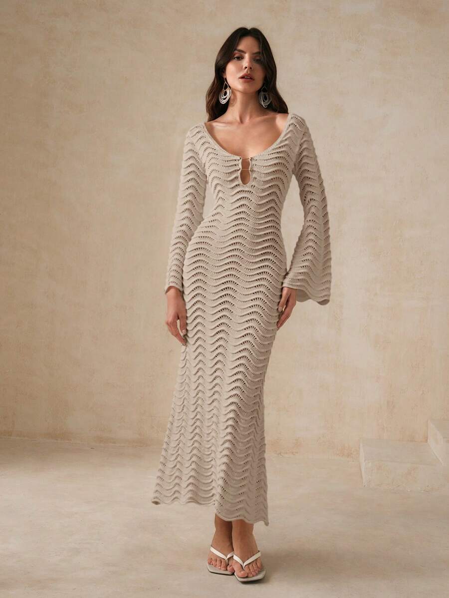 Edith™ | Sculpted Wave Knit Dress