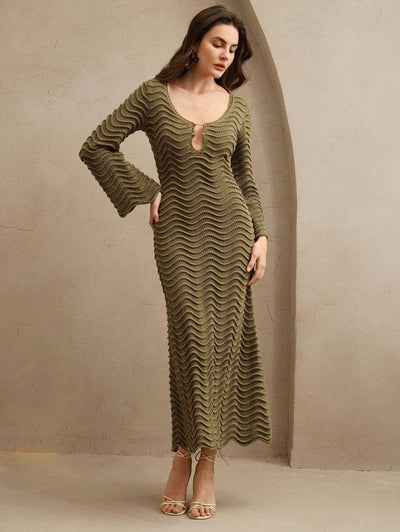 Edith™ | Sculpted Wave Knit Dress