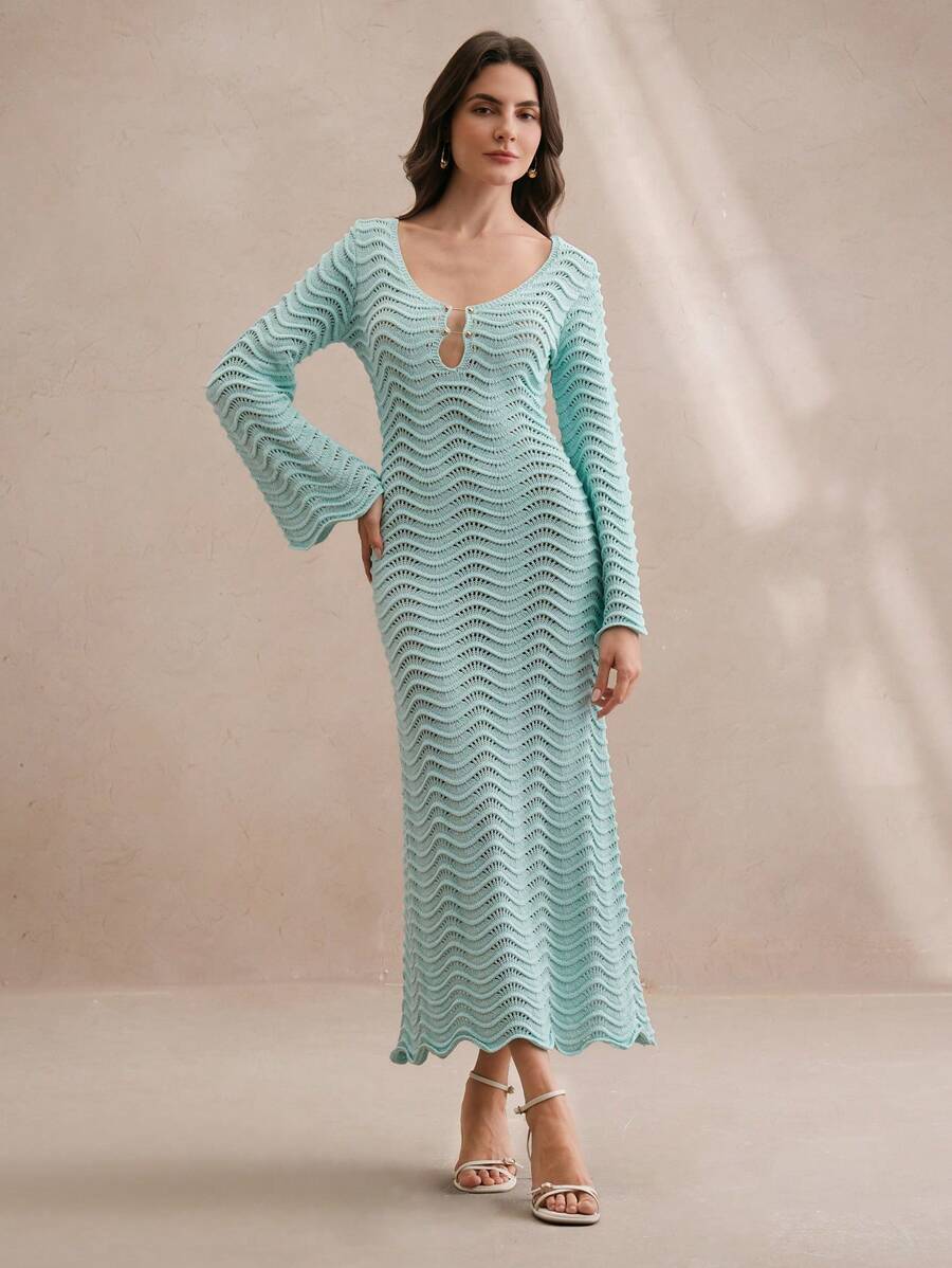 Edith™ | Sculpted Wave Knit Dress