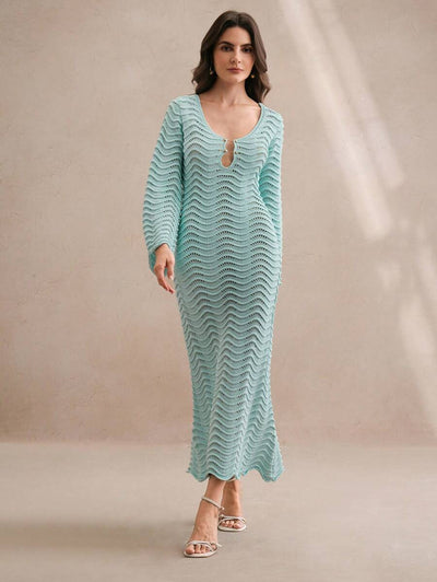 Edith™ | Sculpted Wave Knit Dress