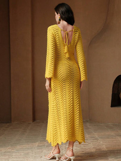 Edith™ | Sculpted Wave Knit Dress