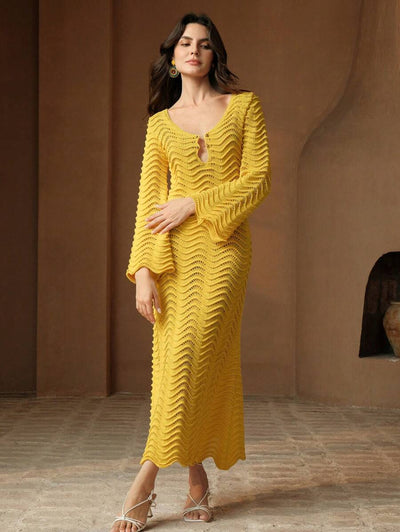 Edith™ | Sculpted Wave Knit Dress