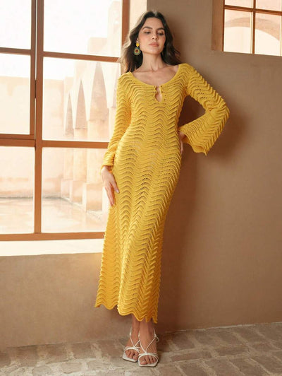 Edith™ | Sculpted Wave Knit Dress
