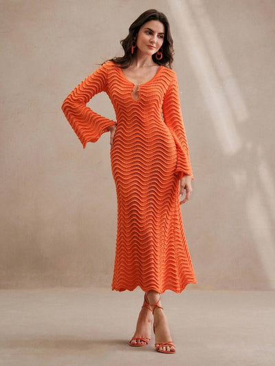 Edith™ | Sculpted Wave Knit Dress