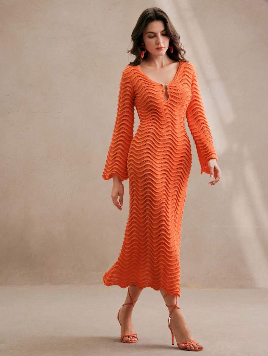 Edith™ | Sculpted Wave Knit Dress