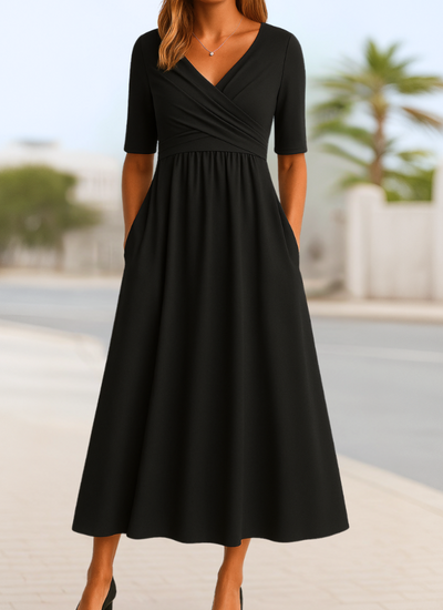 Alessia™ | Elegant Wrap Midi Dress
