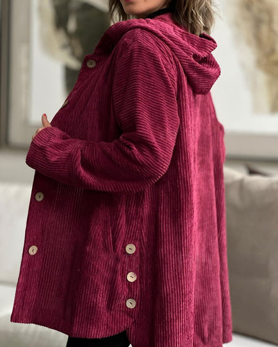 Candice | Cord-Jacke mit Kapuze