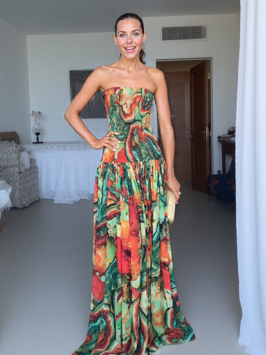 Sienna™ | Abstract Print Maxi Dress
