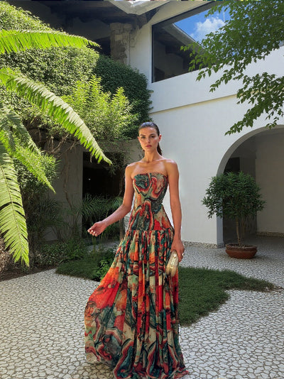 Sienna™ | Abstract Print Maxi Dress