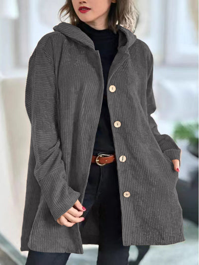 Candice | Cord-Jacke mit Kapuze