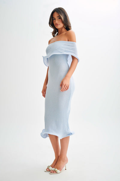 Rhea™ | Off-Shoulder Knit Midi Dress