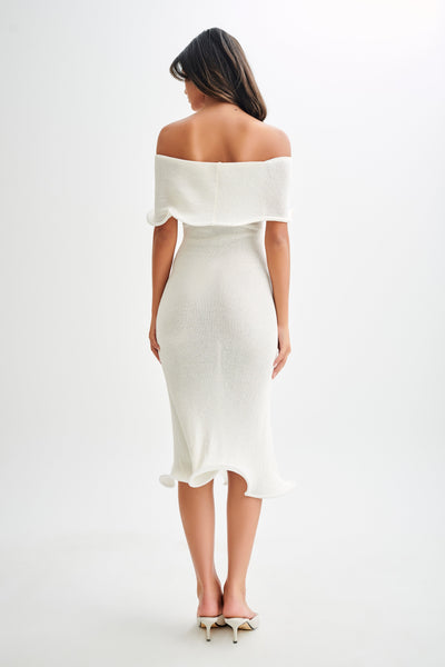 Rhea™ | Off-Shoulder Knit Midi Dress