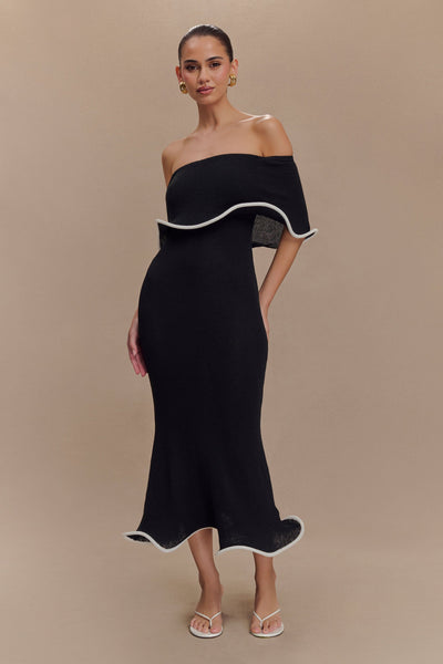 Rhea™ | Off-Shoulder Knit Midi Dress