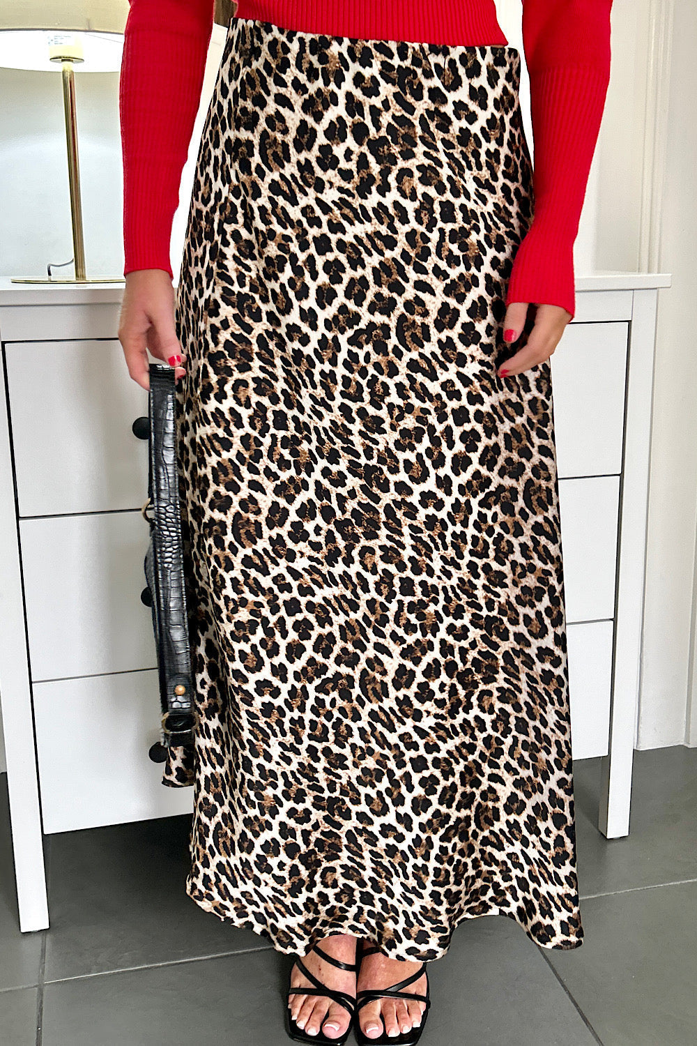 Loriza™ | Brown Leopard Print Skirt