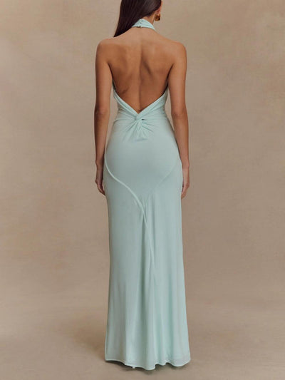 Maya™ | Sleek Halter Maxi Dress