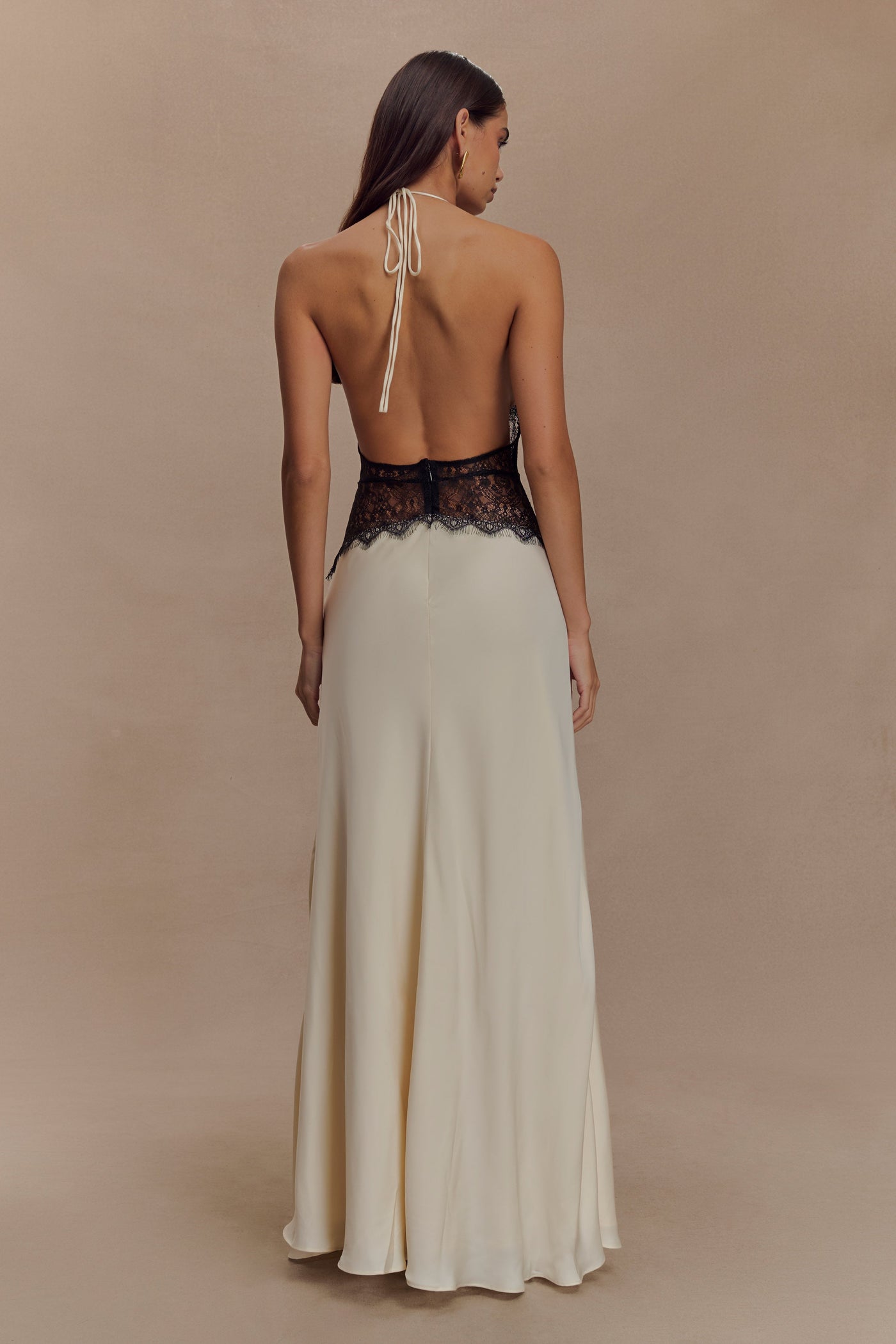Kalira™ | Satin Lace Maxi Dress