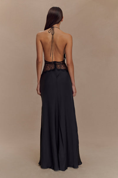 Kalira™ | Satin Lace Maxi Dress
