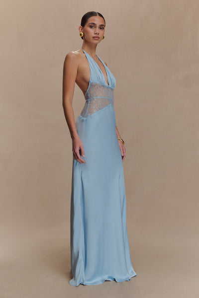 Kalira™ | Satin Lace Maxi Dress