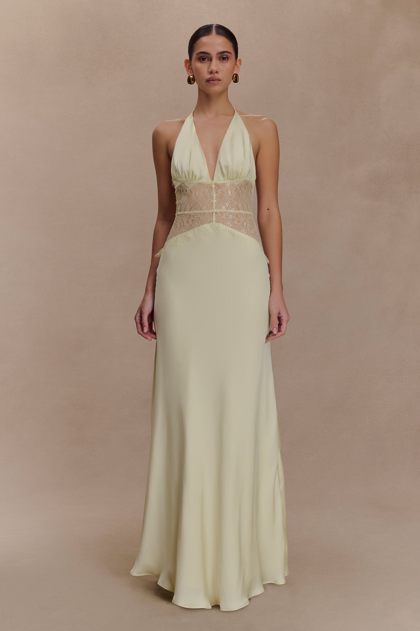 Kalira™ | Satin Lace Maxi Dress