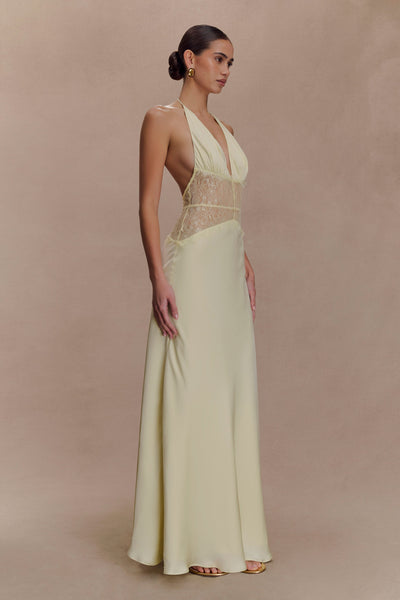 Kalira™ | Satin Lace Maxi Dress