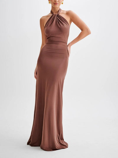 Maya™ | Sleek Halter Maxi Dress