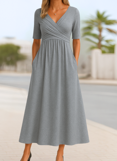 Alessia™ | Elegant Wrap Midi Dress