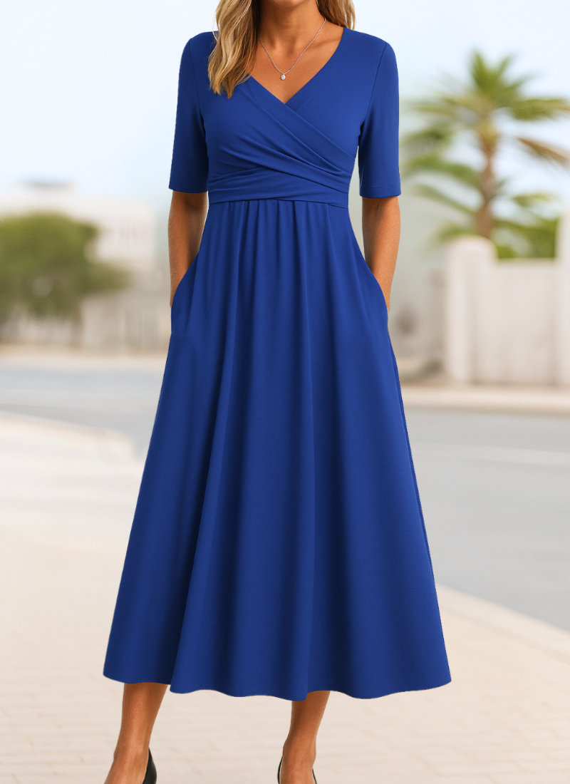 Alessia™ | Elegant Wrap Midi Dress