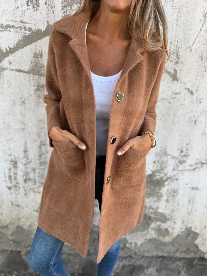 MARCE | Lässiger Einreiher-Mantel mit Revers – warm und stilvoll