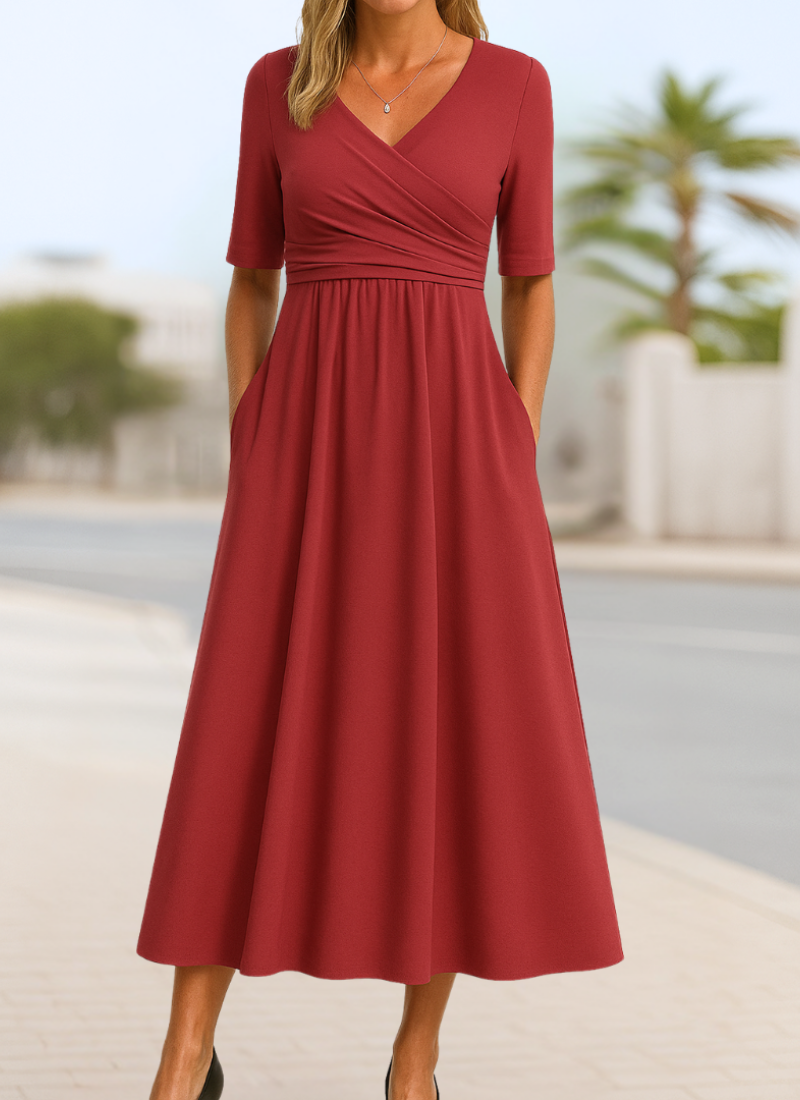 Alessia™ | Elegant Wrap Midi Dress