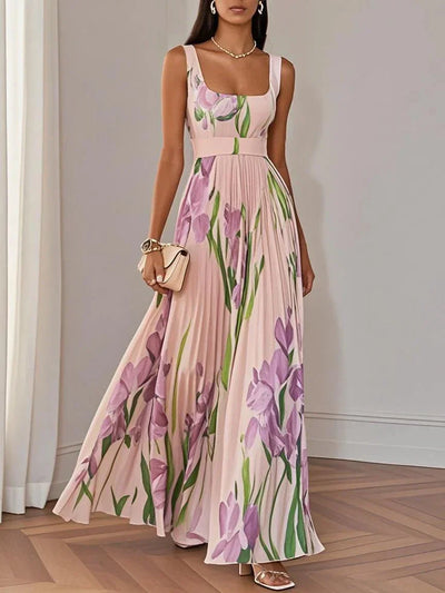 Elara™ | Floral Chiffon Maxi Dress
