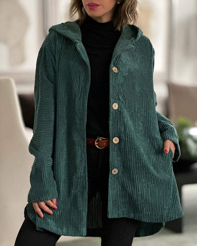 Candice | Cord-Jacke mit Kapuze