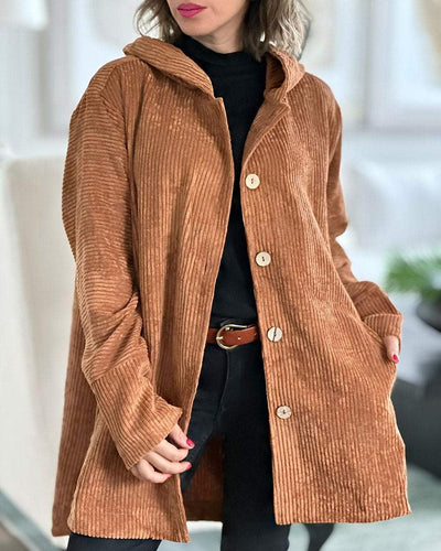 Candice | Cord-Jacke mit Kapuze